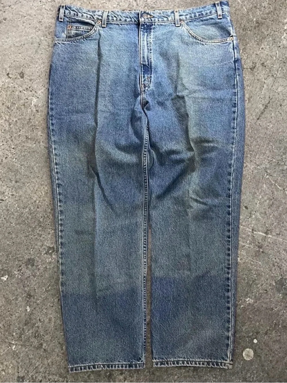 Vintage 90s Levi's 550 Orange Tab Relaxed Fit Men's Jeans Blue Wash 42x30